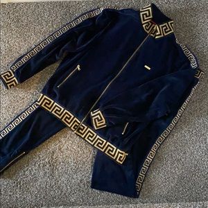 Markobi Blue/Gold Velour Men’s Sweatsuit
